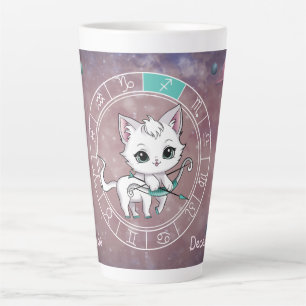 Zodiac Sagittarius Niedlich Cat Wheel Planet Astro Milchtasse