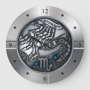 Zodiac ~ Scorpio ~ Celestial ~ Western Astrologie Große Wanduhr