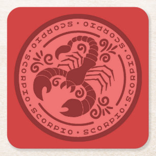 Zodiac Scorpio Rechteckiger Pappuntersetzer