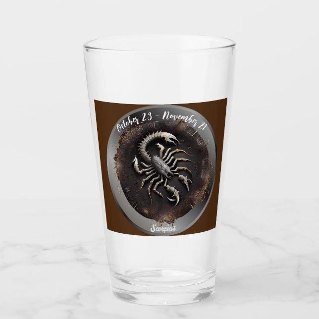 Zodiac Scorpius Scorpio personalisieren Glas (Vorderseite)