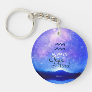 Zodiac Sign Aquarius Dreamy Sky Quote Schlüsselanhänger