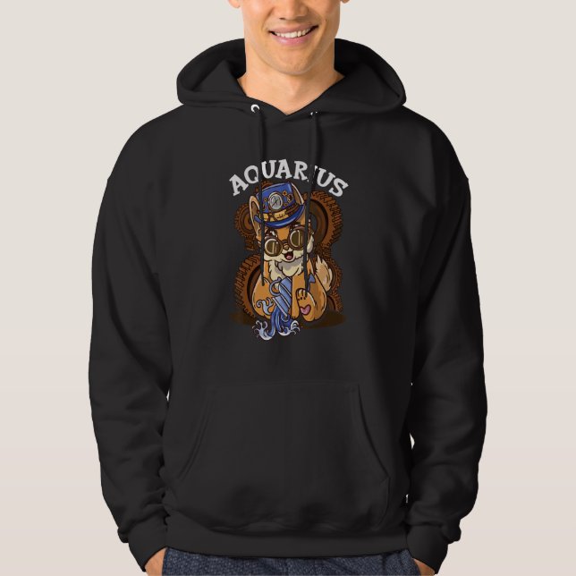 Zodiac Sign Aquarius Hoodie (Vorderseite)