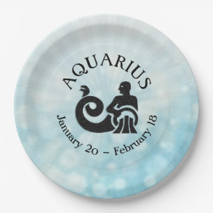 Zodiac Sign Aquarius Horoskop Astrologie Party Pappteller