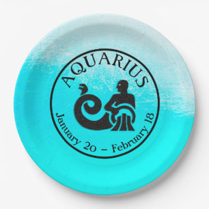 Zodiac Sign Aquarius Horoskop Astrologie Party Pappteller