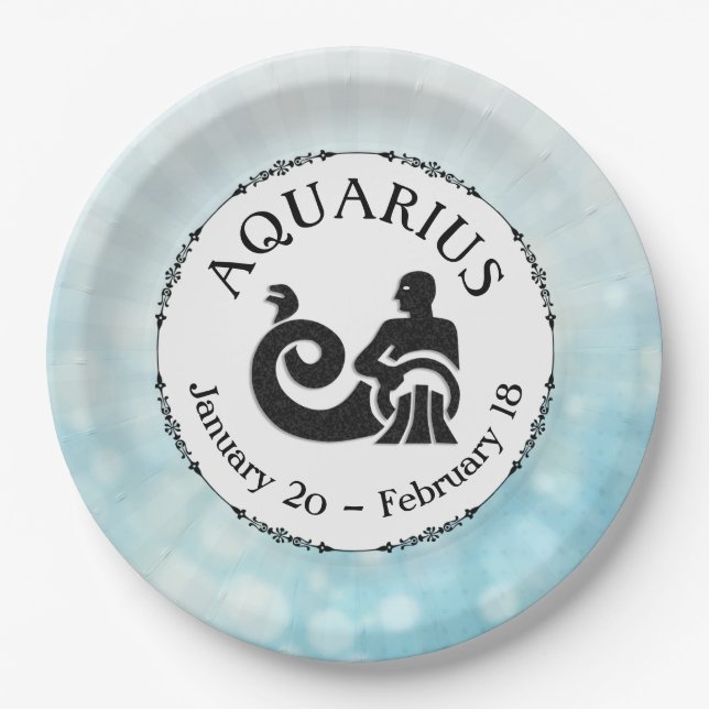 Zodiac Sign Aquarius Horoskop Astrologie Party Pappteller (Vorderseite)