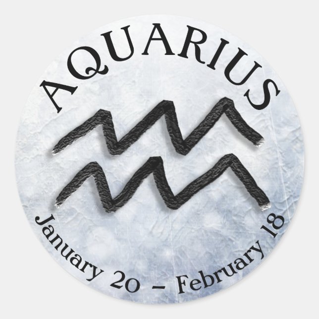 Zodiac Sign Aquarius Horoskop Astrologie Runder Aufkleber (Vorderseite)
