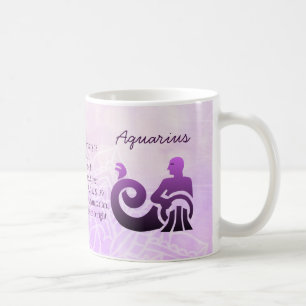 Zodiac Sign Aquarius Lila Astrologie Symbol Kaffeetasse