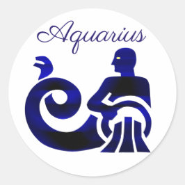 Zodiac Sign Aquarius Lila Horoskop Astrologie Runder Aufkleber