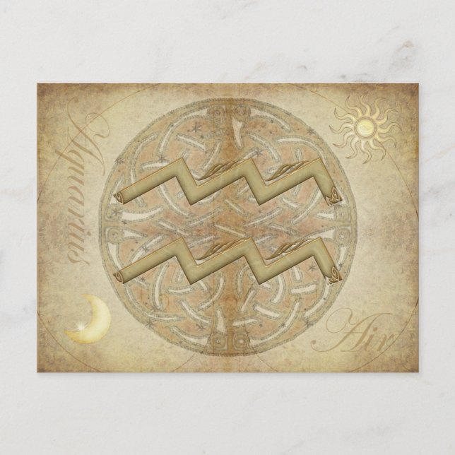 Zodiac Sign Aquarius Postcard Postkarte (Vorderseite)