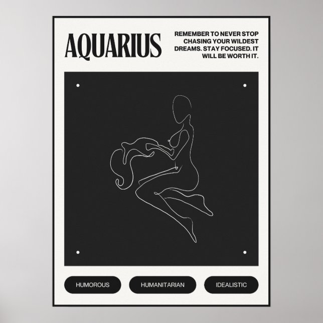 Zodiac Sign Aquarius Poster (Vorne)