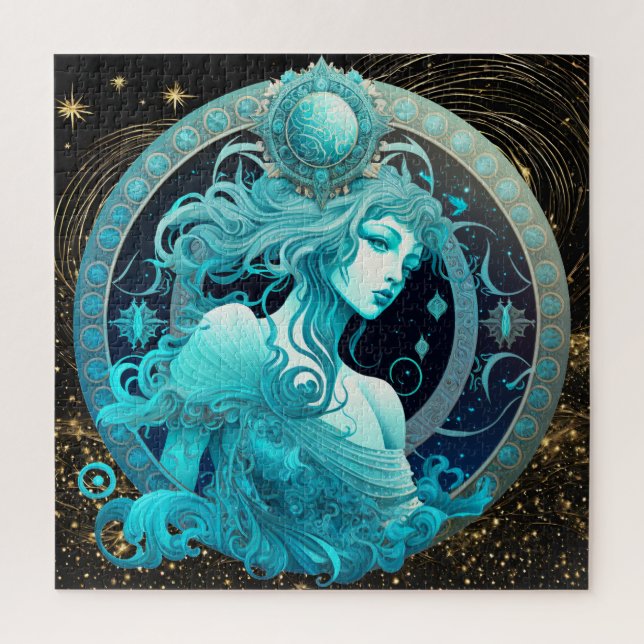 Zodiac Sign Aquarius Puzzle, 20"x20" 676 Stk. (Vertikal)