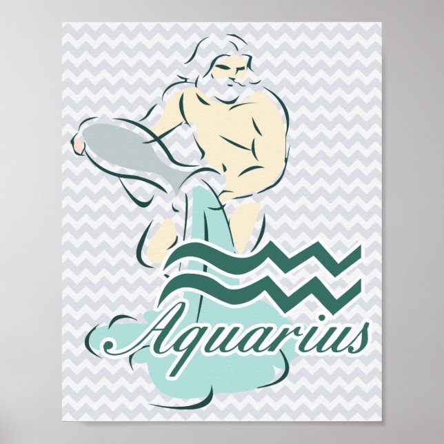 Zodiac Sign Aquarius Symbol Poster (Vorne)