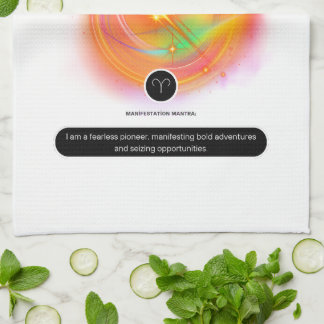 Zodiac Sign ARIES Zitat | Elementfeuer Geschirrtuch