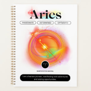 Zodiac Sign ARIES Zitat Elementfeuer Planer