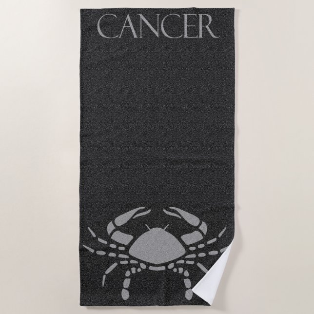 Zodiac Sign Black and Gray Crab Star Signature Can Strandtuch (Vorderseite)