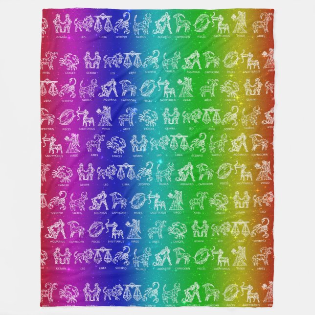Zodiac Sign Blanket (Rainbow Smooth Fade) Fleecedecke (Vorderseite)