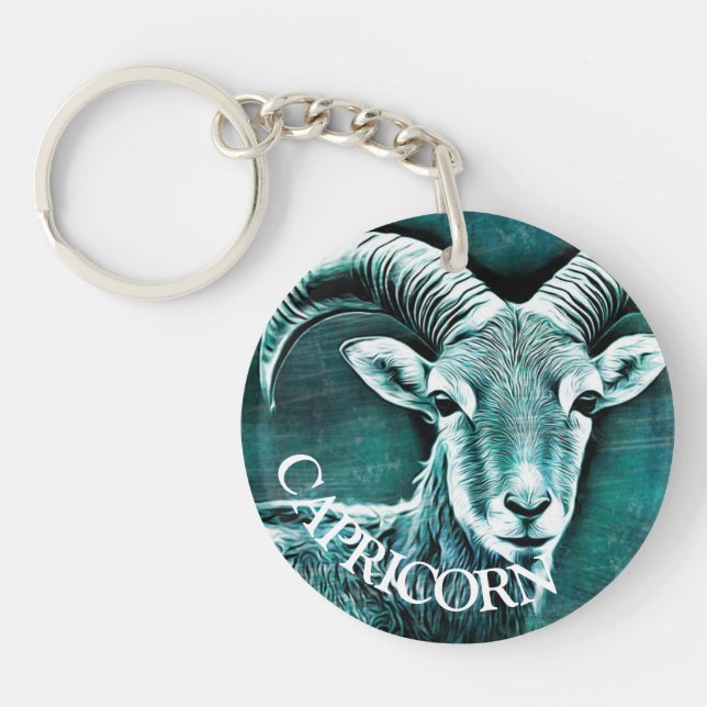 Zodiac Sign Capricorn Ziege Symbol Weihnachten Schlüsselanhänger (Vorderseite)