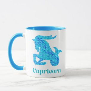 Zodiac Sign for Capricorn in Türkis und Blau Tasse