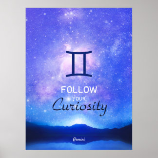 Zodiac Sign Gemini Dreamy Star Sky Quote Poster