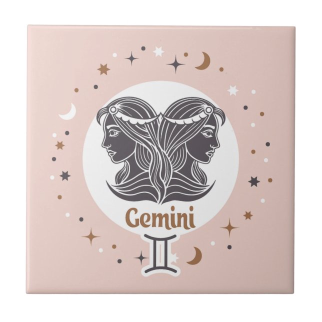 Zodiac Sign Gemini Fliese (Vorderseite)