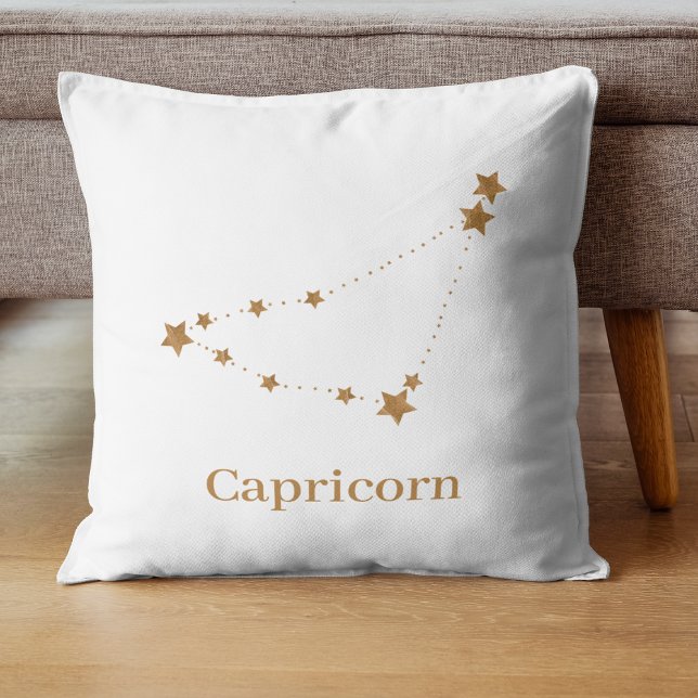 Zodiac Sign Gold Capricorn | Element Erde Kissen (Von Creator hochgeladen)