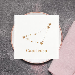 Zodiac Sign Gold Capricorn Element Erde Serviette