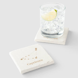 Zodiac Sign Gold Capricorn Element Erde Steinuntersetzer