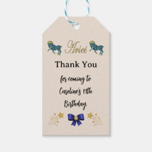 Zodiac Sign Gold Glitzer Aries Birthday gestrichen Geschenkanhänger