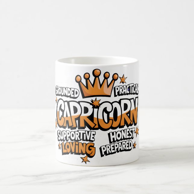 Zodiac Sign Graffiti/Capricorn Kaffeetasse (Mittel)