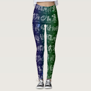Zodiac Sign Leggings (Dunkler Regenbogen)