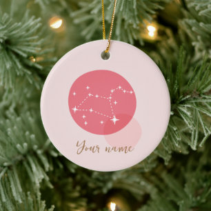 Zodiac Sign Leo Keramik Ornament