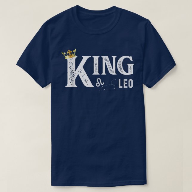 Zodiac Sign Leo Team Normal King Leo Zodiac 2594 T-Shirt (Design vorne)