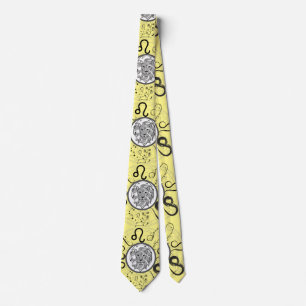 Zodiac Sign Leo.w L Yellow BG Krawatte