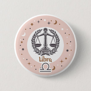 Zodiac Sign Libra Button