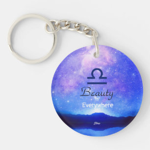 Zodiac Sign Libra Dreamy Star Sky Quote Schlüsselanhänger