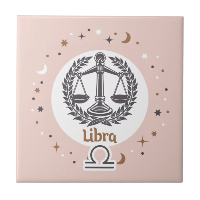 Zodiac Sign Libra Fliese (Vorderseite)