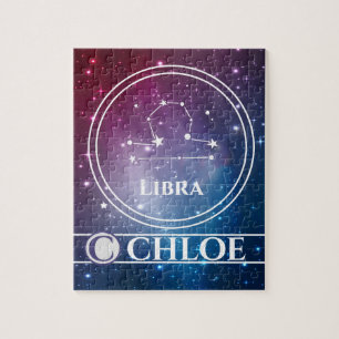 Zodiac Sign LIBRA Lila Night Sky Stars Name