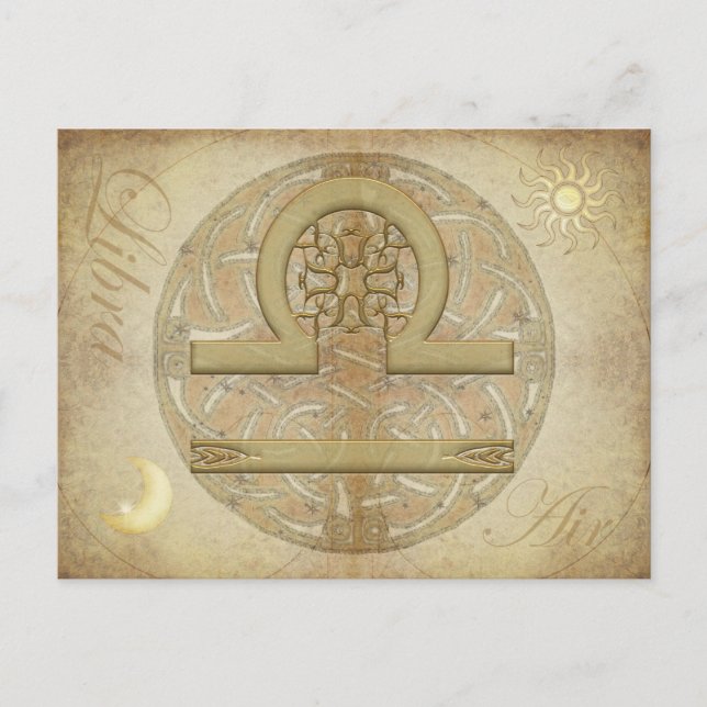 Zodiac Sign Libra Postkarte (Vorderseite)
