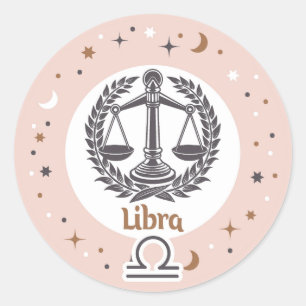 Zodiac Sign Libra Runder Aufkleber