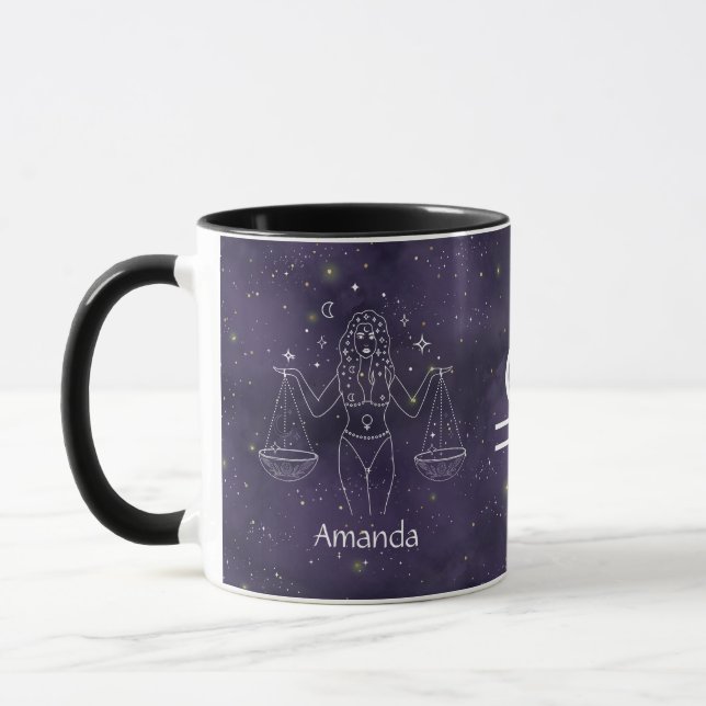 Zodiac Sign Libra Wasserfarbe Anpassbare Tasse (Links)