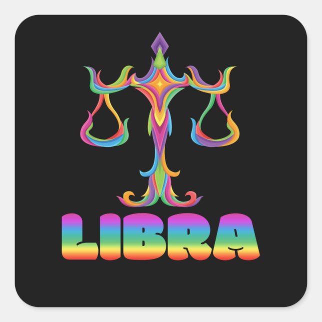 Zodiac Sign Libra Zodiac Quadratischer Aufkleber (Vorderseite)