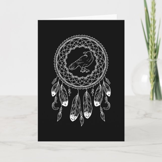 Zodiac Sign Native American Raven Karte (Vorderseite)