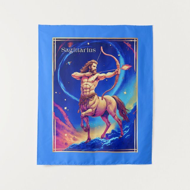 Zodiac Sign Sagittarius als Celestial Archer Wandteppich (Vorderseite)