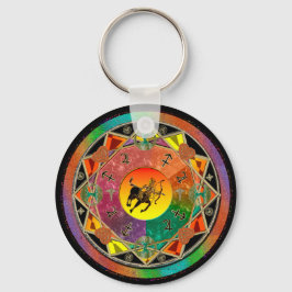 Zodiac Sign Sagittarius Mandala Schlüsselanhänger