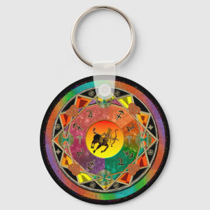 Zodiac Sign Sagittarius Mandala Schlüsselanhänger