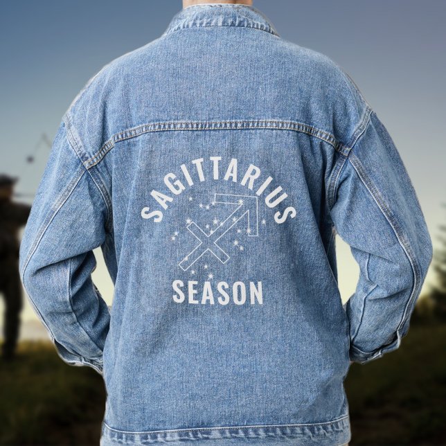 Zodiac Sign Sagittarius Saison Womens Denim Jacket Jeansjacke (Perfect jacket to  wear during Sagittarius Season)