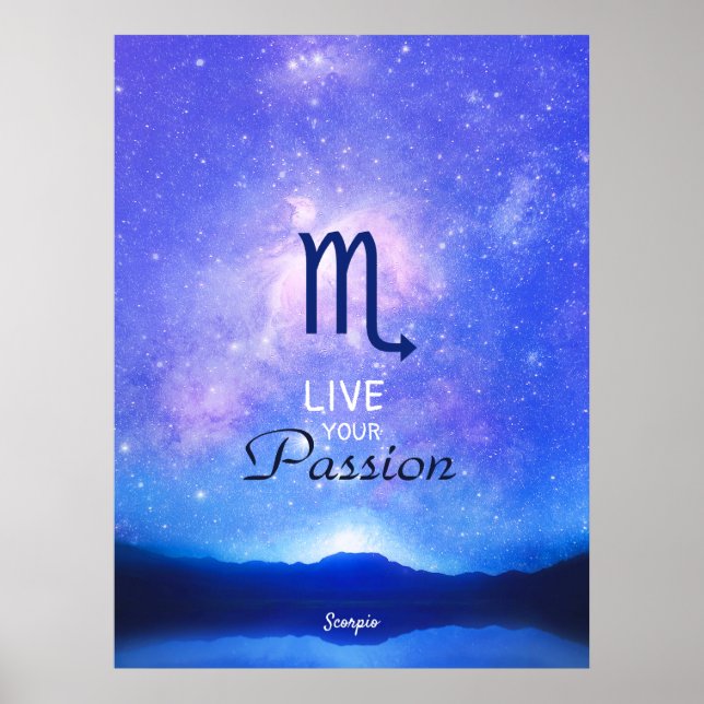 Zodiac Sign Scorpio Dreamy Star Sky Quote Poster (Vorne)