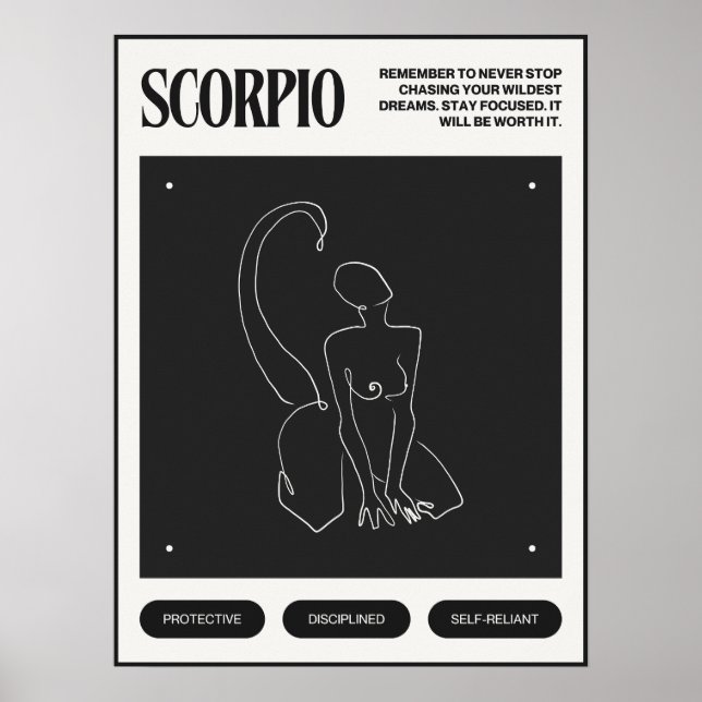 Zodiac Sign Scorpio Poster (Vorne)