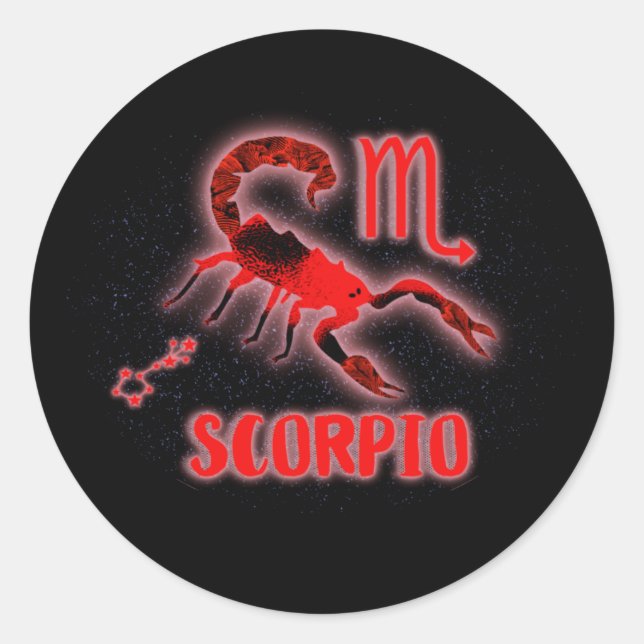 Zodiac sign Scorpio Runder Aufkleber (Vorderseite)