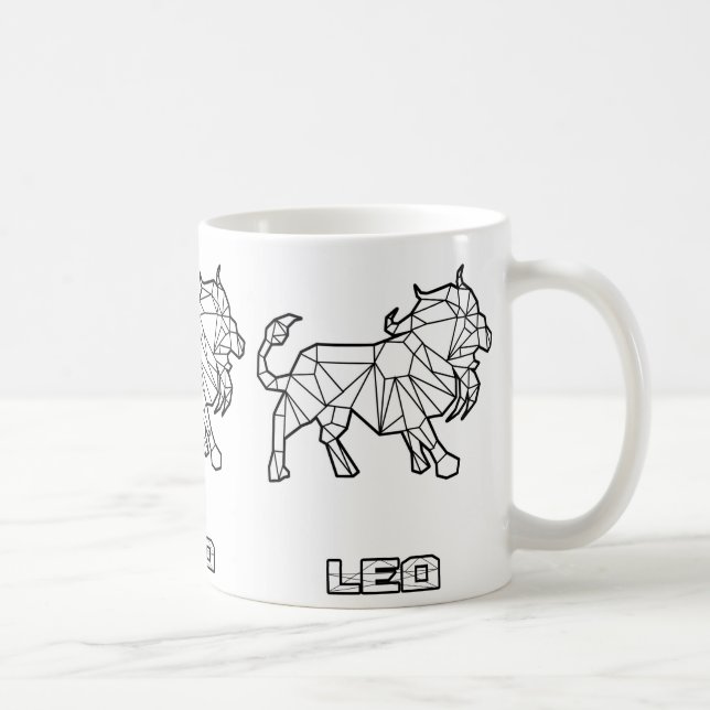Zodiac Sign Tasse: Leo Kaffeetasse (Rechts)